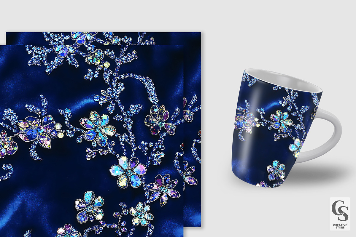 Iridescent Floral Sequin Embroidery, a Pattern Graphic by Creative Store (Photo 3 of 5)