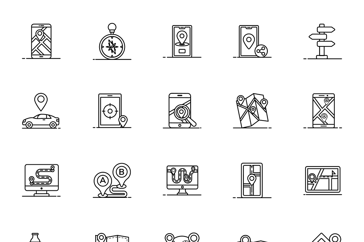 Maps and Navigation Icons, a Duotone Icon by Brickclay (Photo 7 of 7)