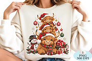 Christmas Highland Cow Family PNG, a Seasonal Illustration by Daily.Designs (Thumbnail 2 of 5)