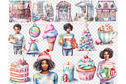 Pastel Christmas Clipart, a Person Illustration by GlamArtZhanna (Thumbnail 5 of 5)