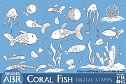 CORAL FISH - Stamps / Brushes, an Outline Icon by Purple Frog (Thumbnail 1 of 3)