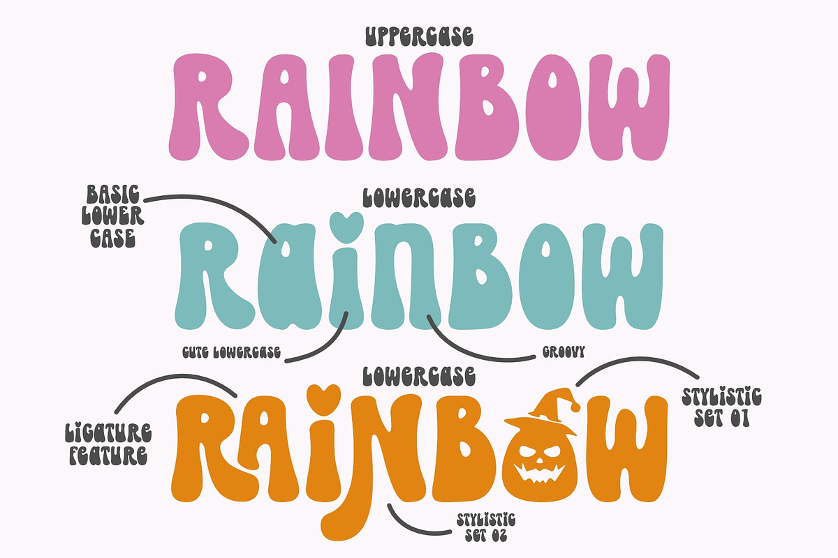 Spooky Rainbow - Halloween Font, a Handwritten Font by Keithzo (Photo 4 of 9)