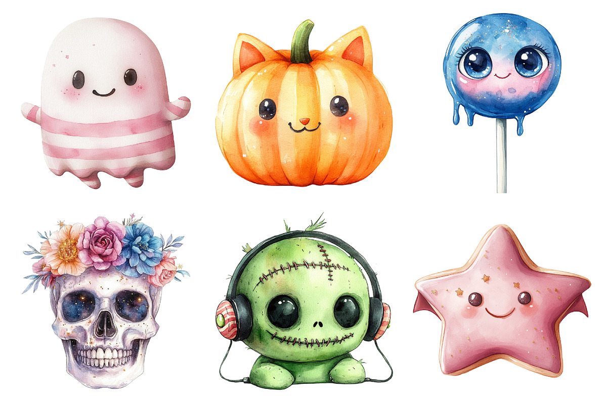 Halloween Kawaii Spooky Clipart, an Illustration by Daily.Designs (Photo 2 of 5)