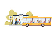 Passengers at bus station set, a Transportation Illustration by Good Studio (Thumbnail 3 of 4)