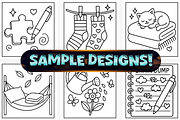 Easy Comfy Girl Self Care Coloring, a Person Illustration by Craftsbeefy (Thumbnail 3 of 4)