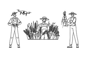 agriculture male farmer vector, a Person Illustration by pikepicture