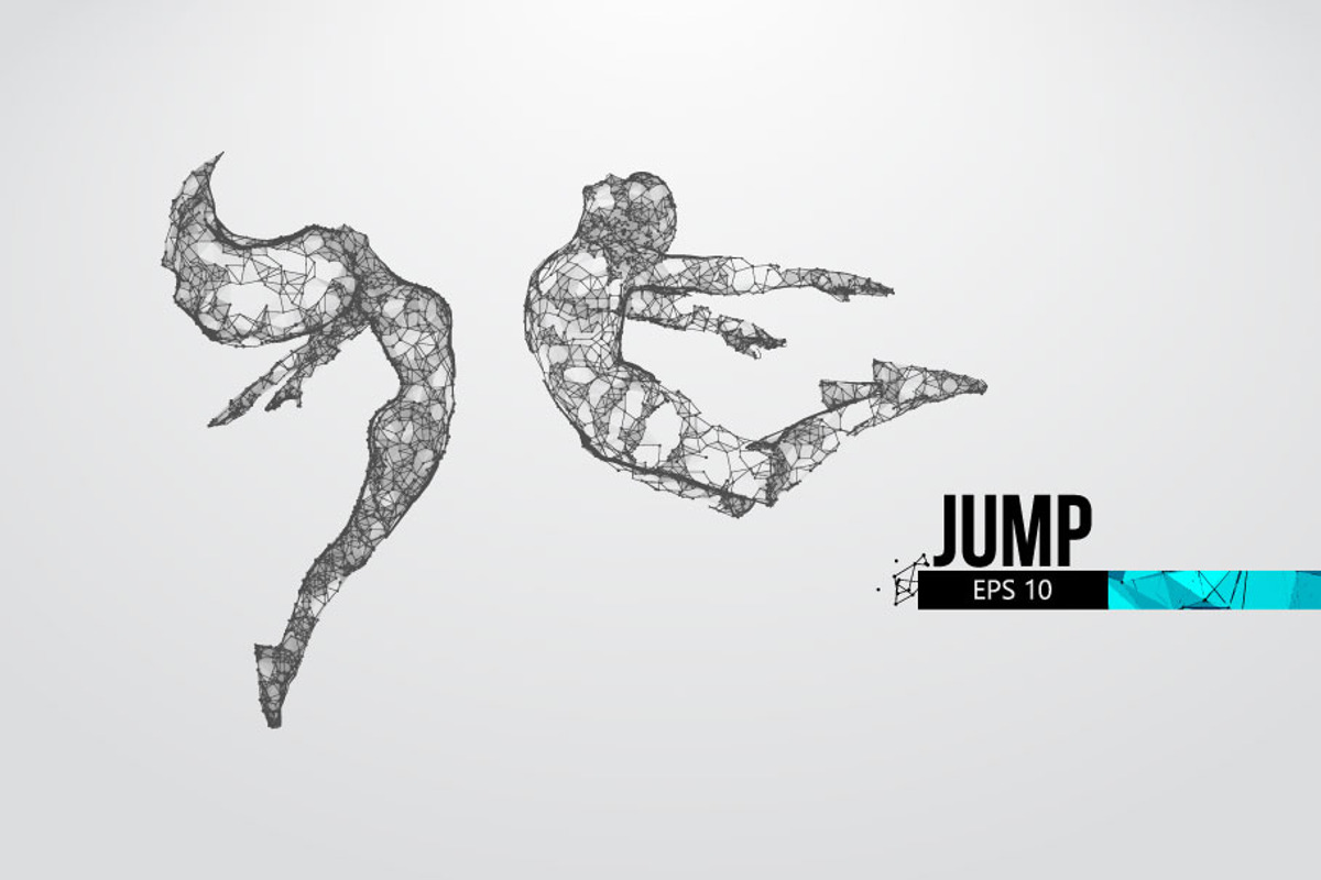 Silhouettes of a jumping people, a Healthcare Illustration by Matrosovv (Photo 2 of 4)