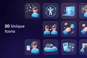 Metaversy - Metaverse 3D Icon Set