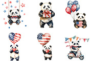 4th of July Panda Watercolor, an Illustration by Designking (Thumbnail 3 of 5)