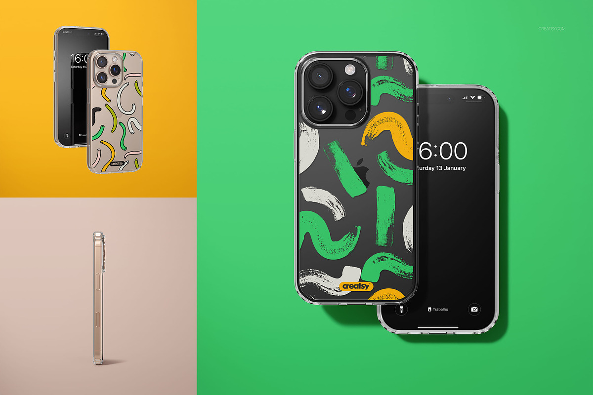 Phone 16 Pro Max Clear Case Mockup, an iPhone Mockup by creatsy5 (Photo 6 of 18)