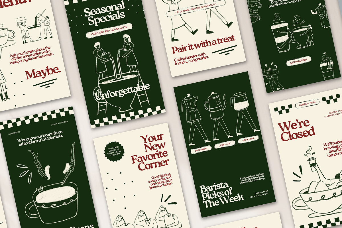 30 Coffee Instagram Posts & Stories preview 3
