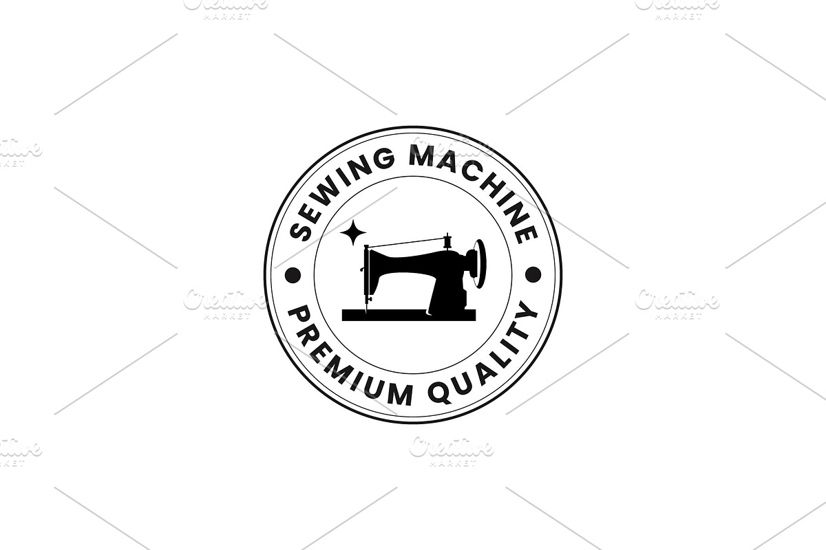 Sewing machine logo illustration, a Branding & Logo Template by Dyn Studio