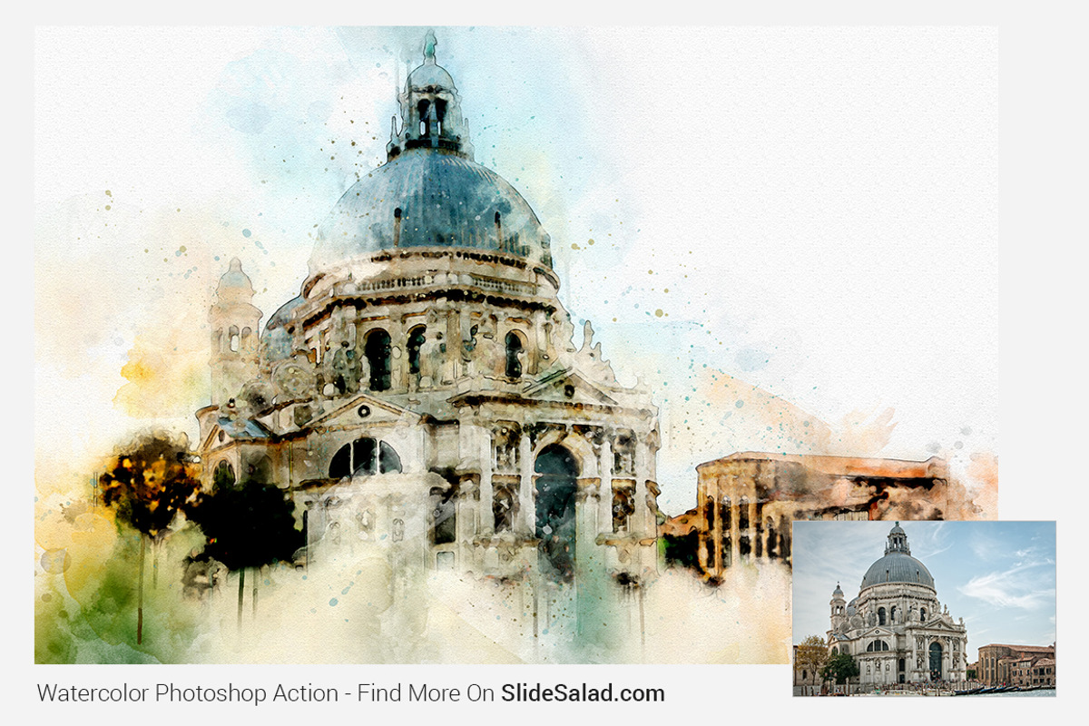 Watercolor Photoshop Action, an Action Add-On by SlideSalad