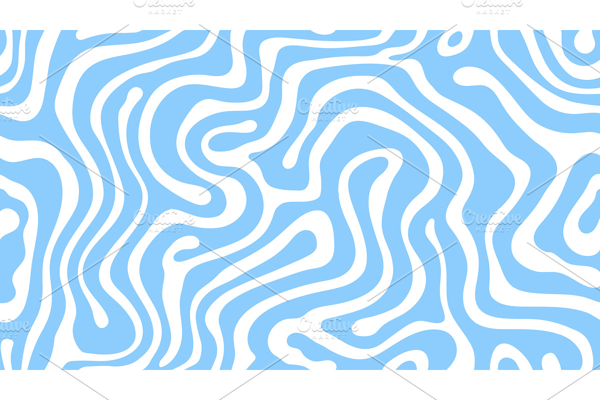 Psychedelic groovy water wave, a Decorative Illustration by Vector Tradition