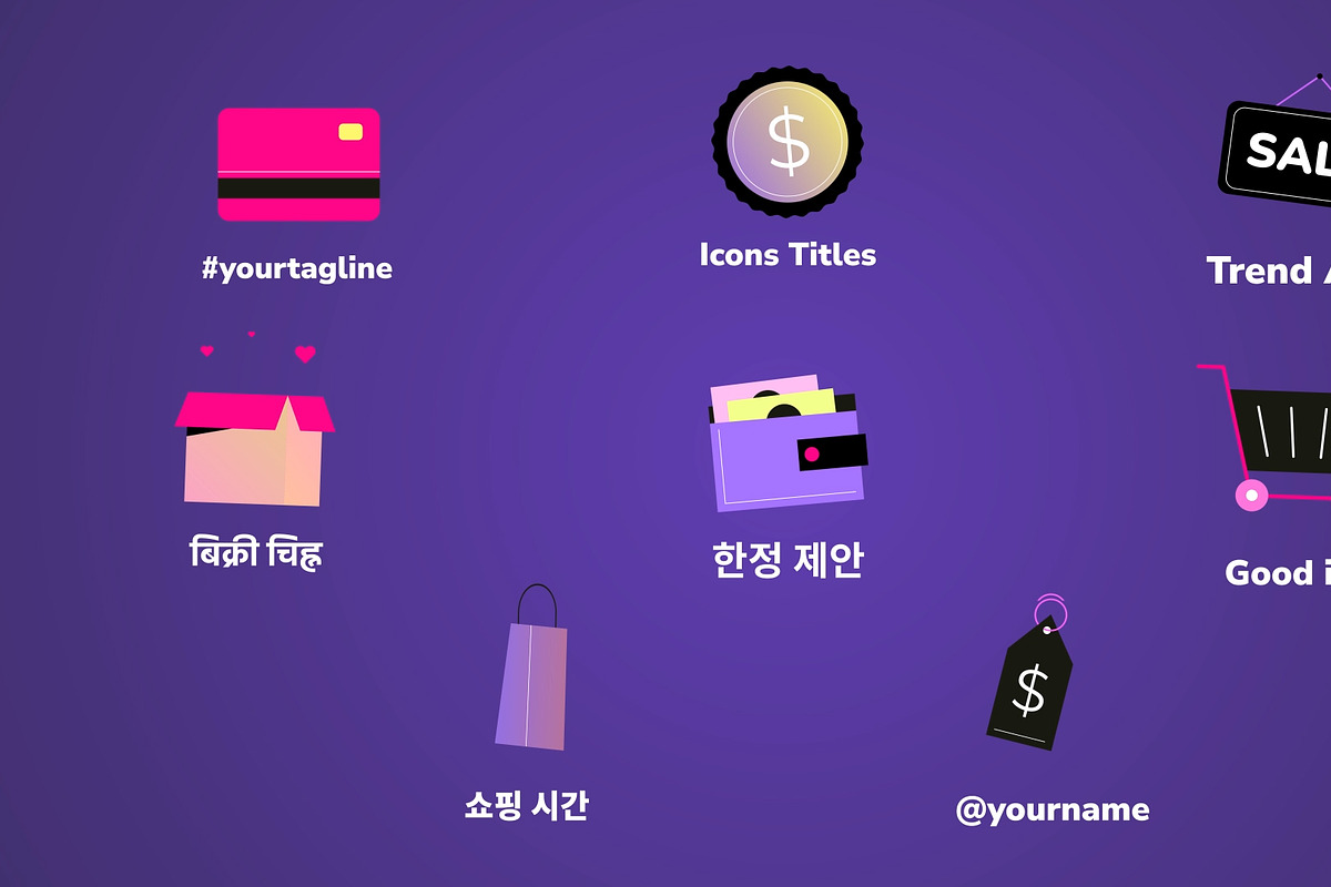 Shopping Icons for Premiere Pro, a Templates & Theme by 2dfx (Photo 1 of 2)