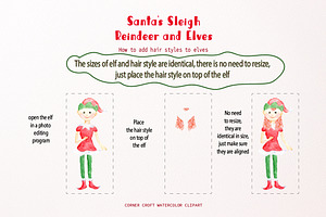 Santa's Sleigh Reindeer And Elf