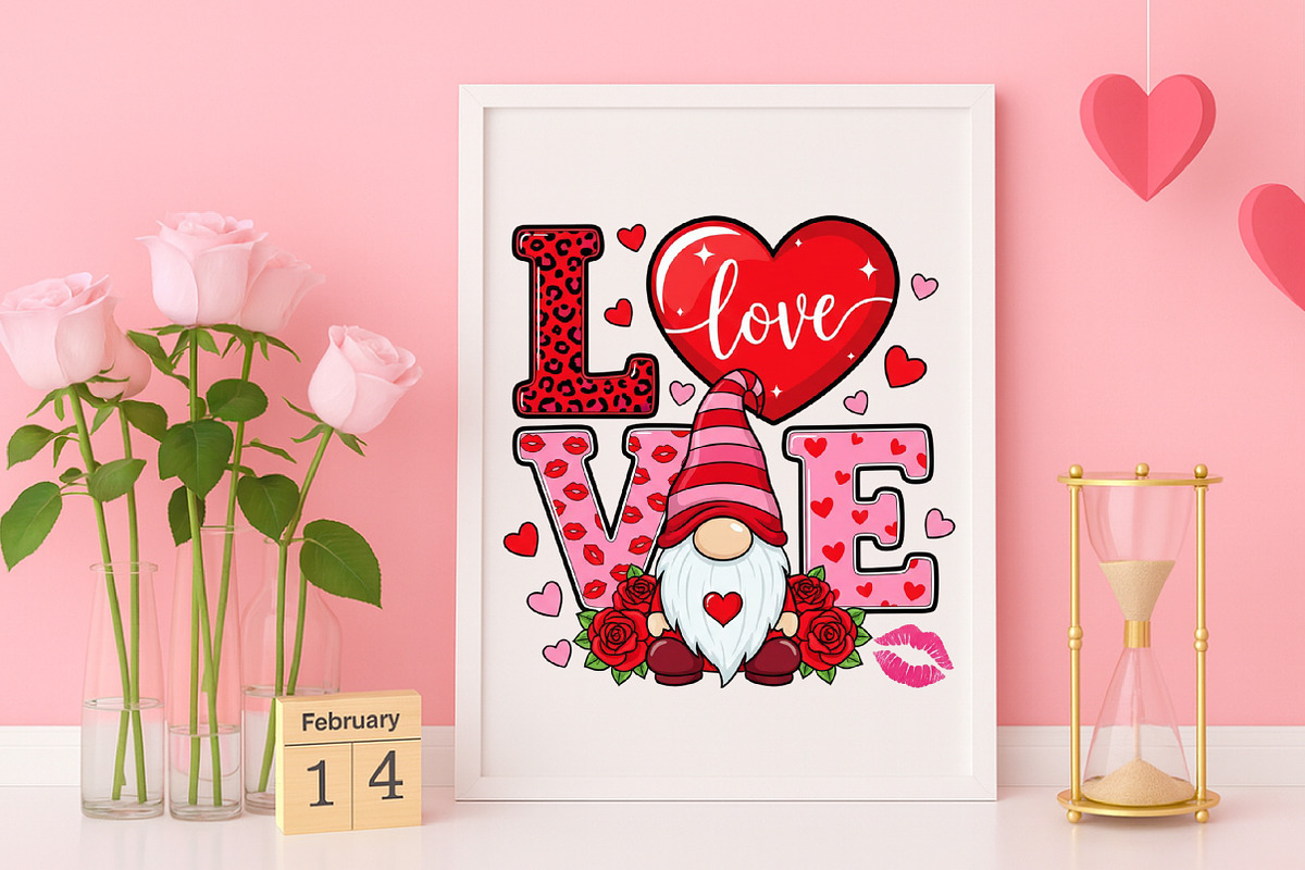 Valentine Gnome PNG, an Illustration by Canvas Craft (Photo 4 of 7)