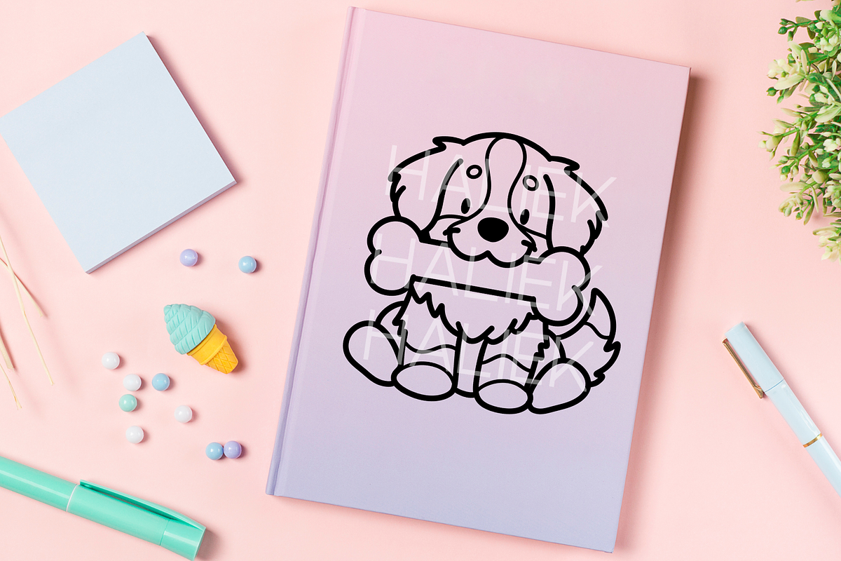 Bernese Mountain Dog Procreate Stamp, a Brush Add-On by HalieKStudio (Photo 9 of 9)