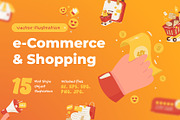Shopping Vector Illustrations, an Object Illustration by Ilusiku Studio (Thumbnail 1 of 3)