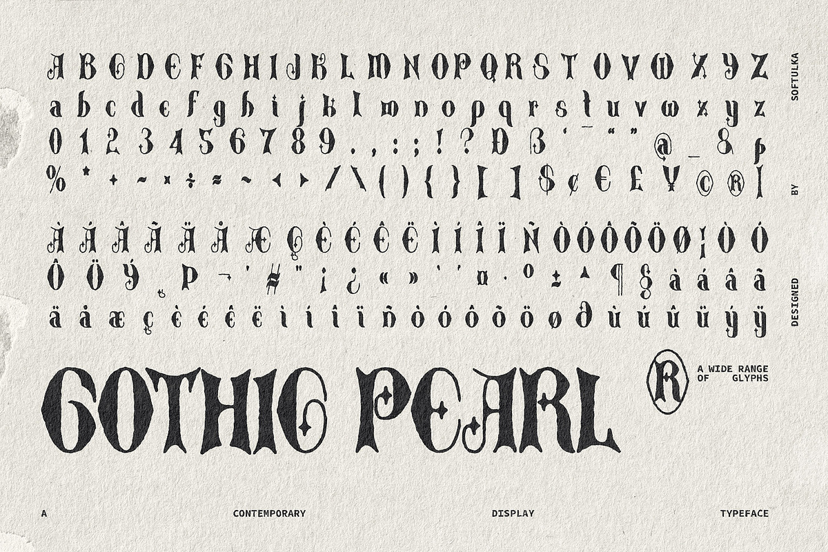 Gothic Pearl Typeface, a Blackletter Font by softulka (Photo 6 of 7)