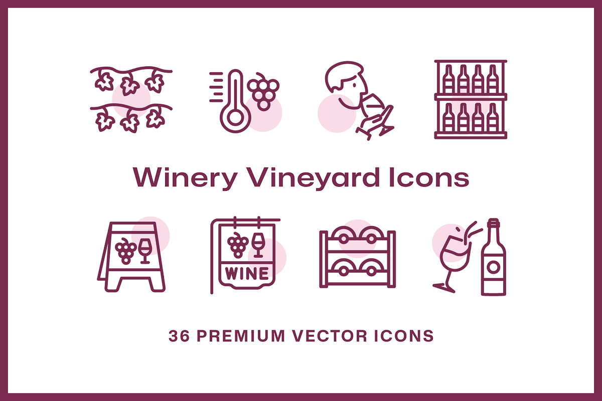 36 Winery Vineyard Icons, an Icon by Furnace (Photo 2 of 5)