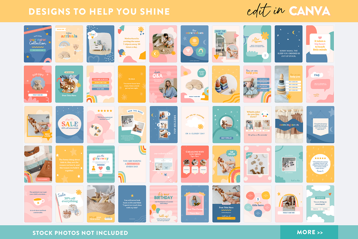 Kids Instagram Templates Canva, a Social Media Template by Design Pixie (Photo 3 of 8)