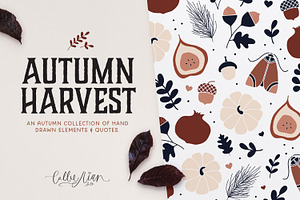 Autumn Harvest Lettering & Elements