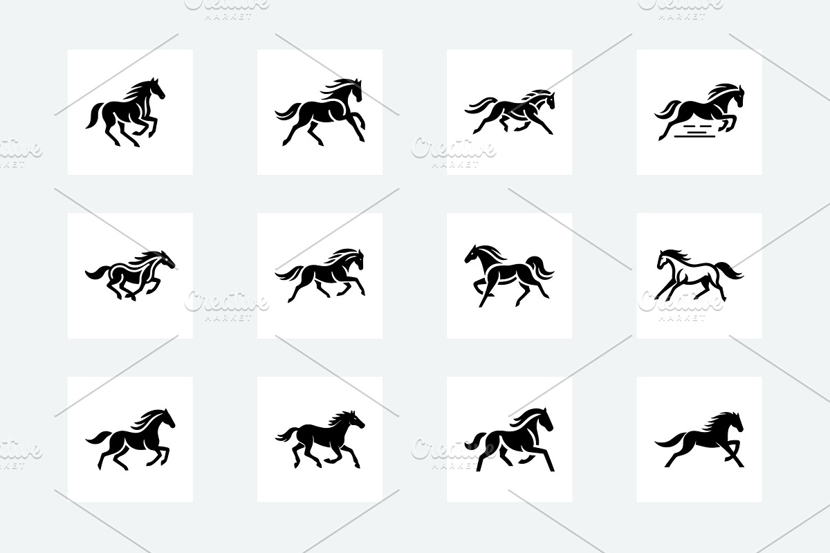 60 Horse Silhouette Logo Bundle, a Branding & Logo Template by Vectorium Studio (Photo 8 of 11)