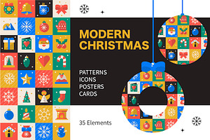 Mid Century Modern Christmas Vector