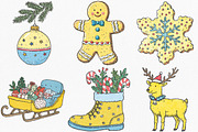 Cute Yellow Christmas Clipart, an Illustration by Canvas Craft (Thumbnail 3 of 8)
