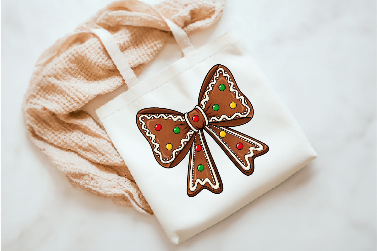 Christmas Cookie Bow PNG, an Illustration by Watercolor design (Photo 2 of 3)