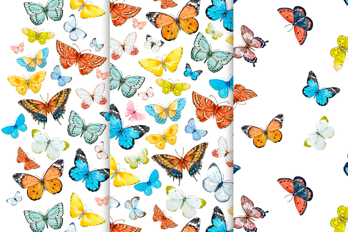 20 Watercolor Butterflies, an Object Illustration by Lembrik's Artworks (Photo 2 of 3)