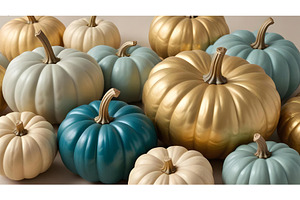 4K Decorative Pumpkins Background