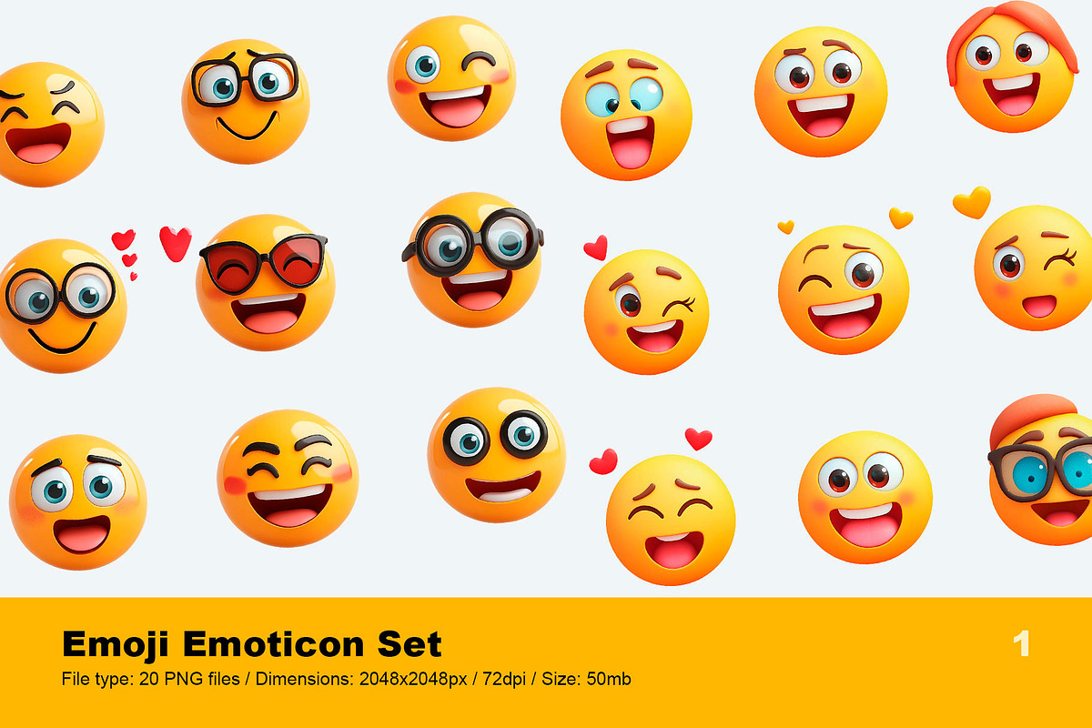 Emoji Emoticon Set | Transparent PNG, an Object Graphic by Reformer Mockup (Photo 2 of 12)