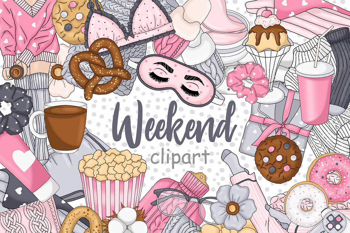 Weekend Clipart, an Illustration by GlamArtZhanna (Photo 1 of 5)