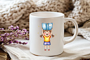 Cute Little Girl Reading Clipart, an Illustration by Watercolor design (Thumbnail 5 of 6)