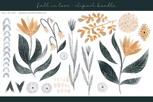 Fall Floral Clipart DH