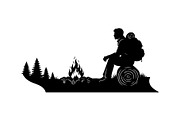 Forest Camping Silhouette Pack, an Object Graphic by yasushie (Thumbnail 6 of 7)
