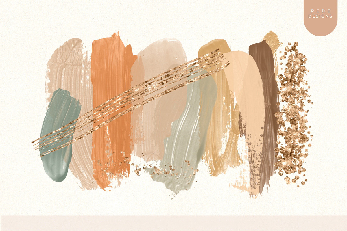 Paint Strokes & Glitter Elements, a Texture Illustration by PeDe Designs (Photo 7 of 19)
