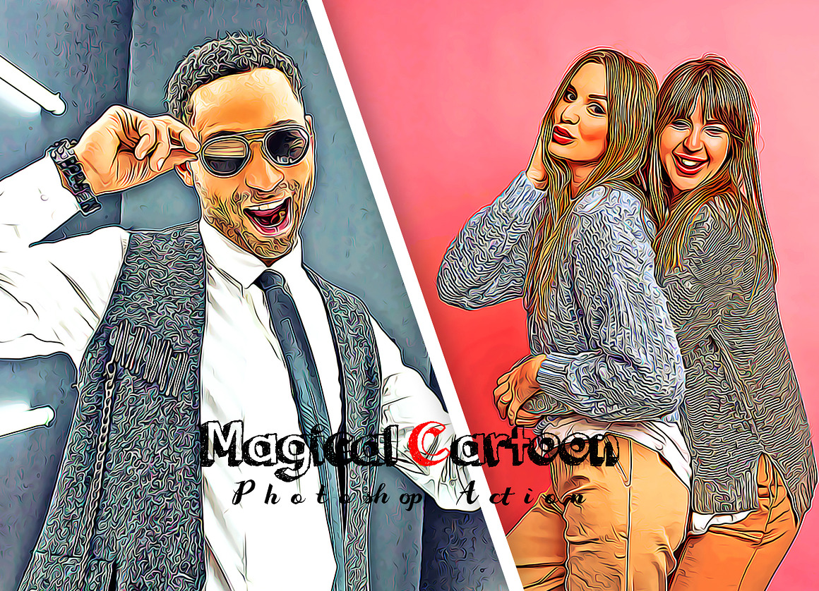 Cartoon Photoshop Action Bundle, an Action Add-On by Studio Retouch (Photo 10 of 22)