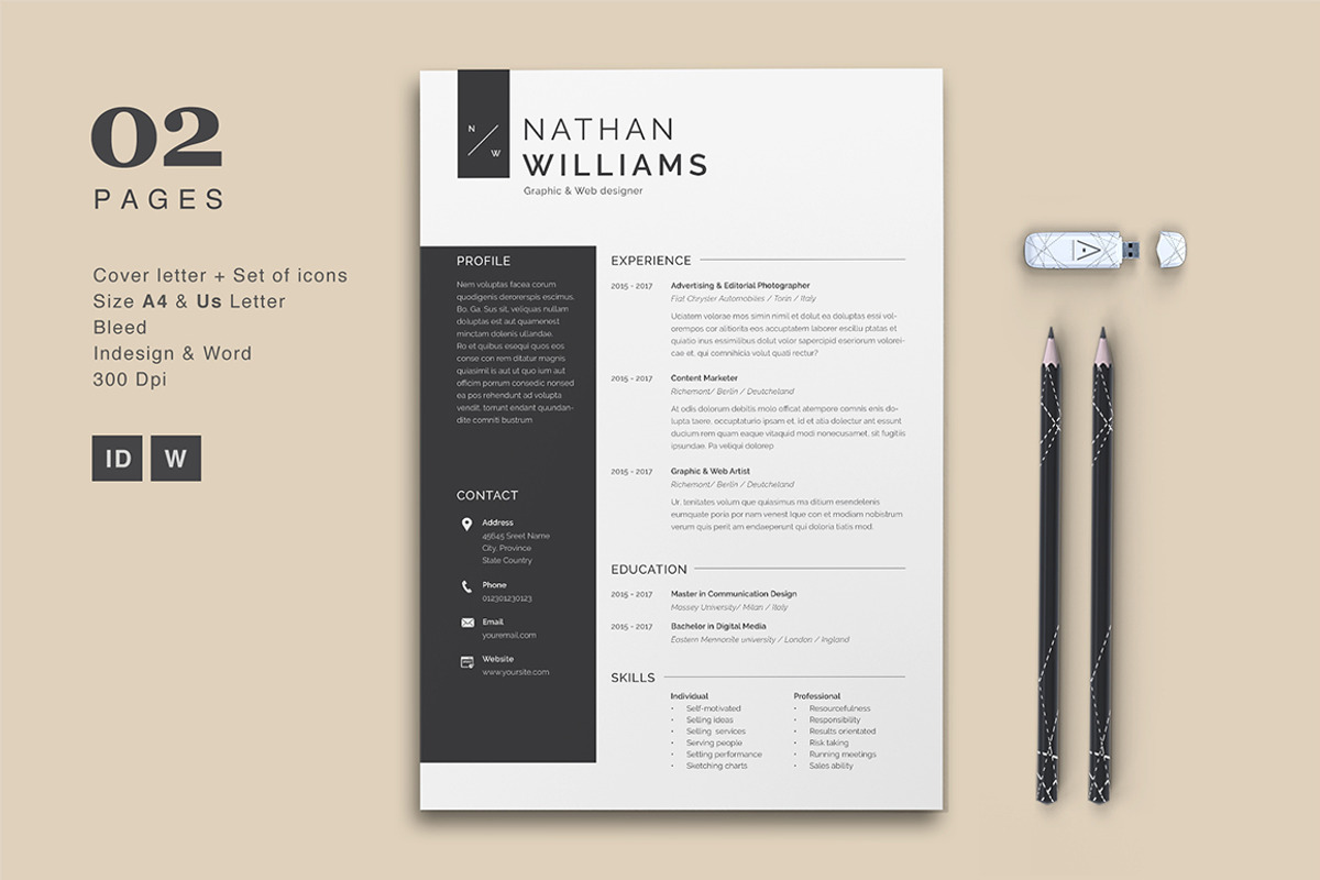 Resume Cv Nathan, a Resume Template by Astut (Photo 1 of 4)