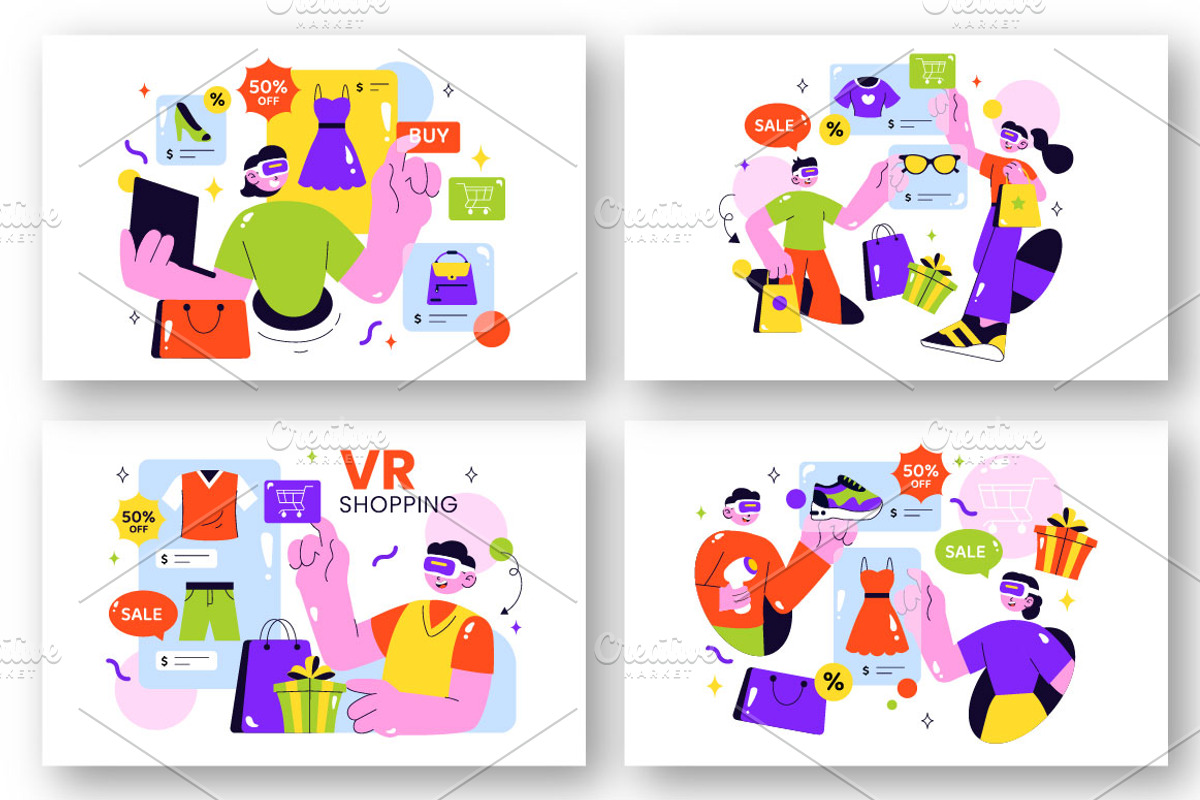 10 VR Shopping Illustration, a Technology Illustration by denayunebgt (Photo 3 of 4)