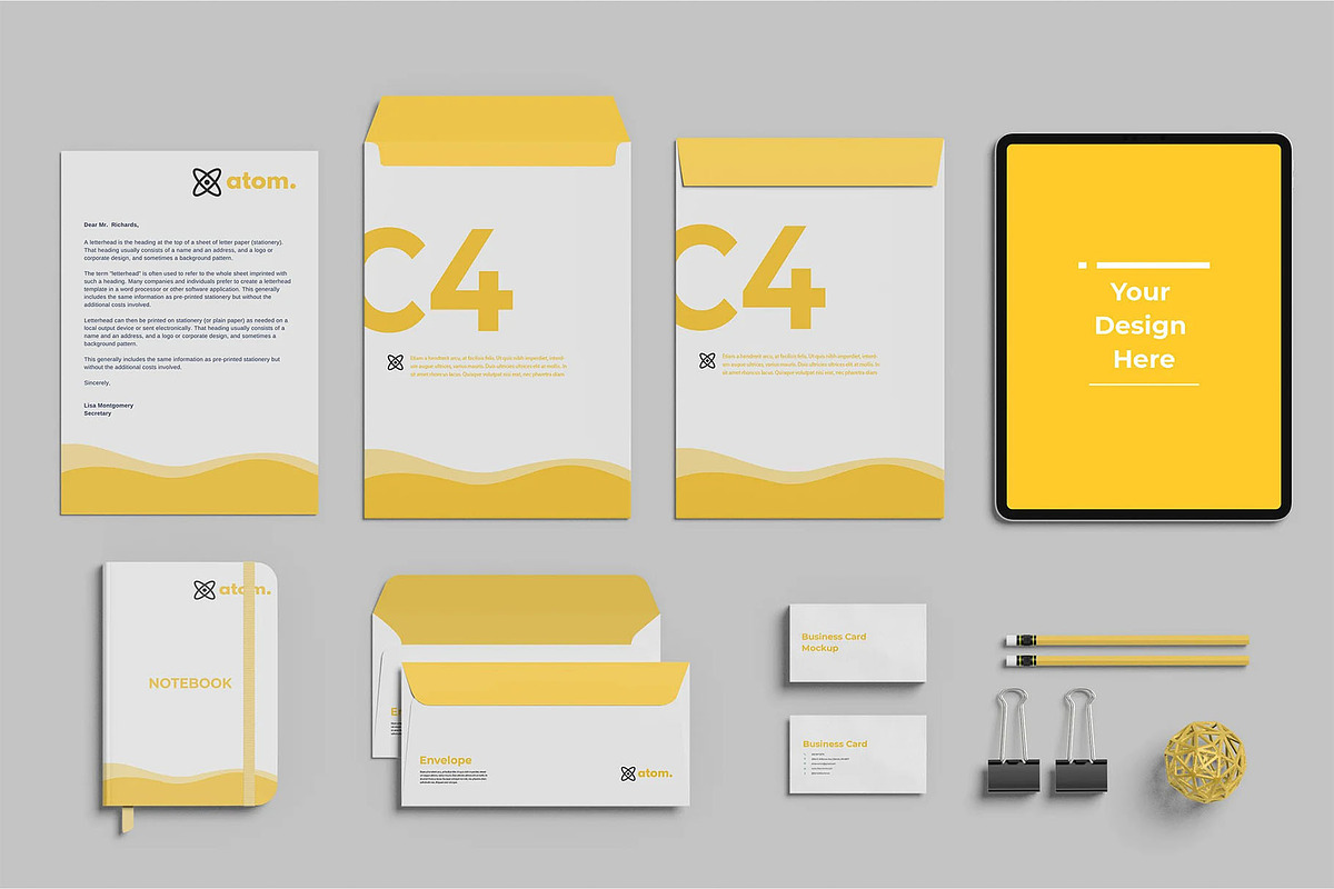 Brand Identity Mockups, an Advertising Mockup by Se٧enStudio (Photo 2 of 5)