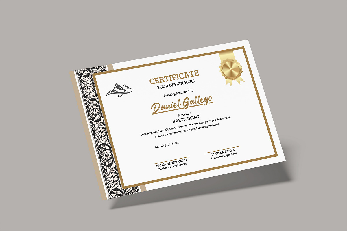 A4 Certificate Mockup, an Advertising Mockup by rizalamora (Photo 5 of 11)