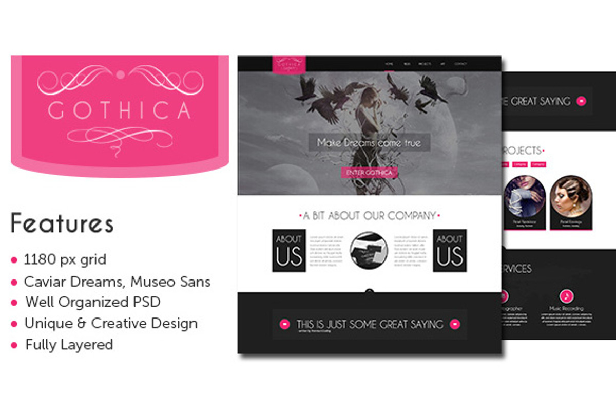Gothica - Template in Goth Style 2, a Websites & App Template by ...