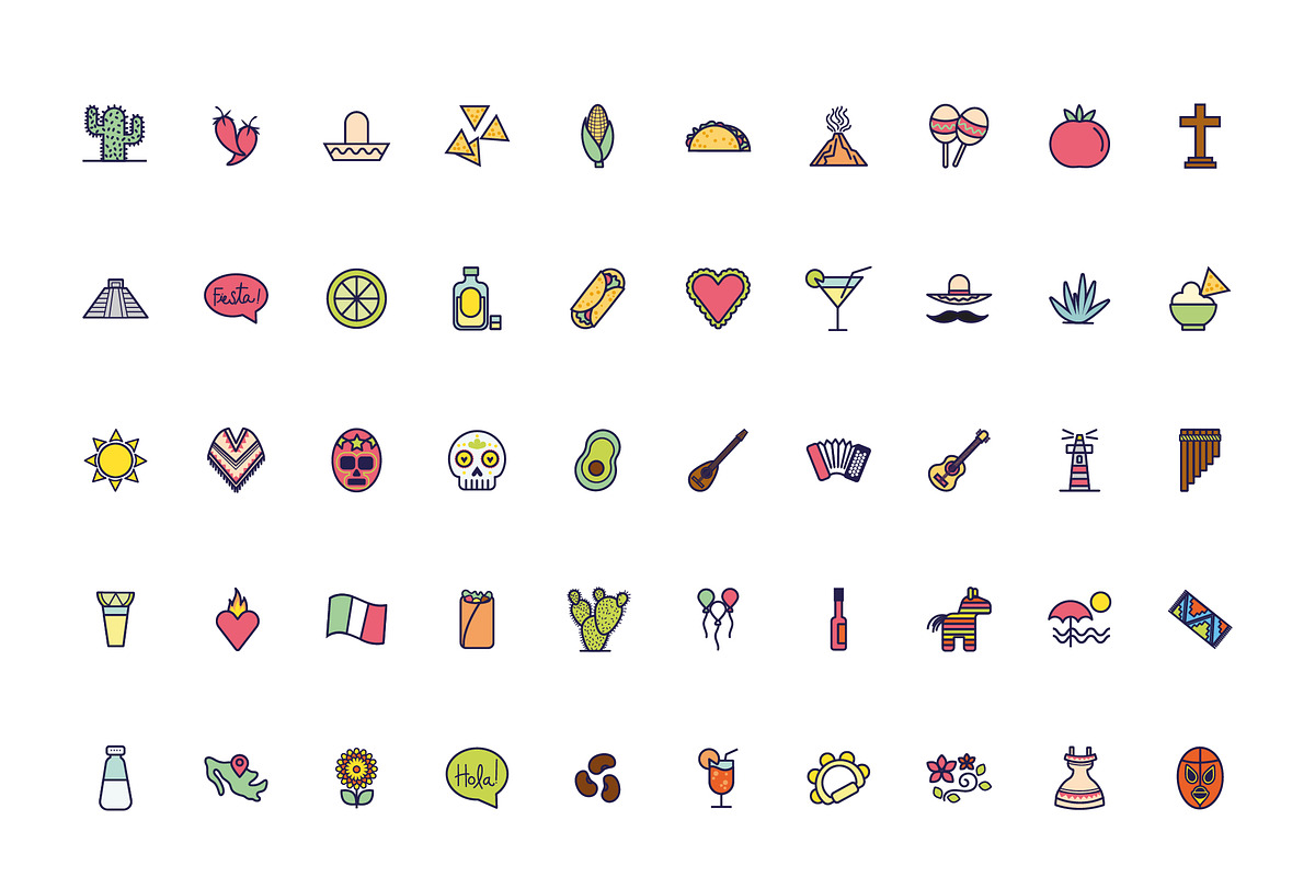 Mexican Culture Icon Set
