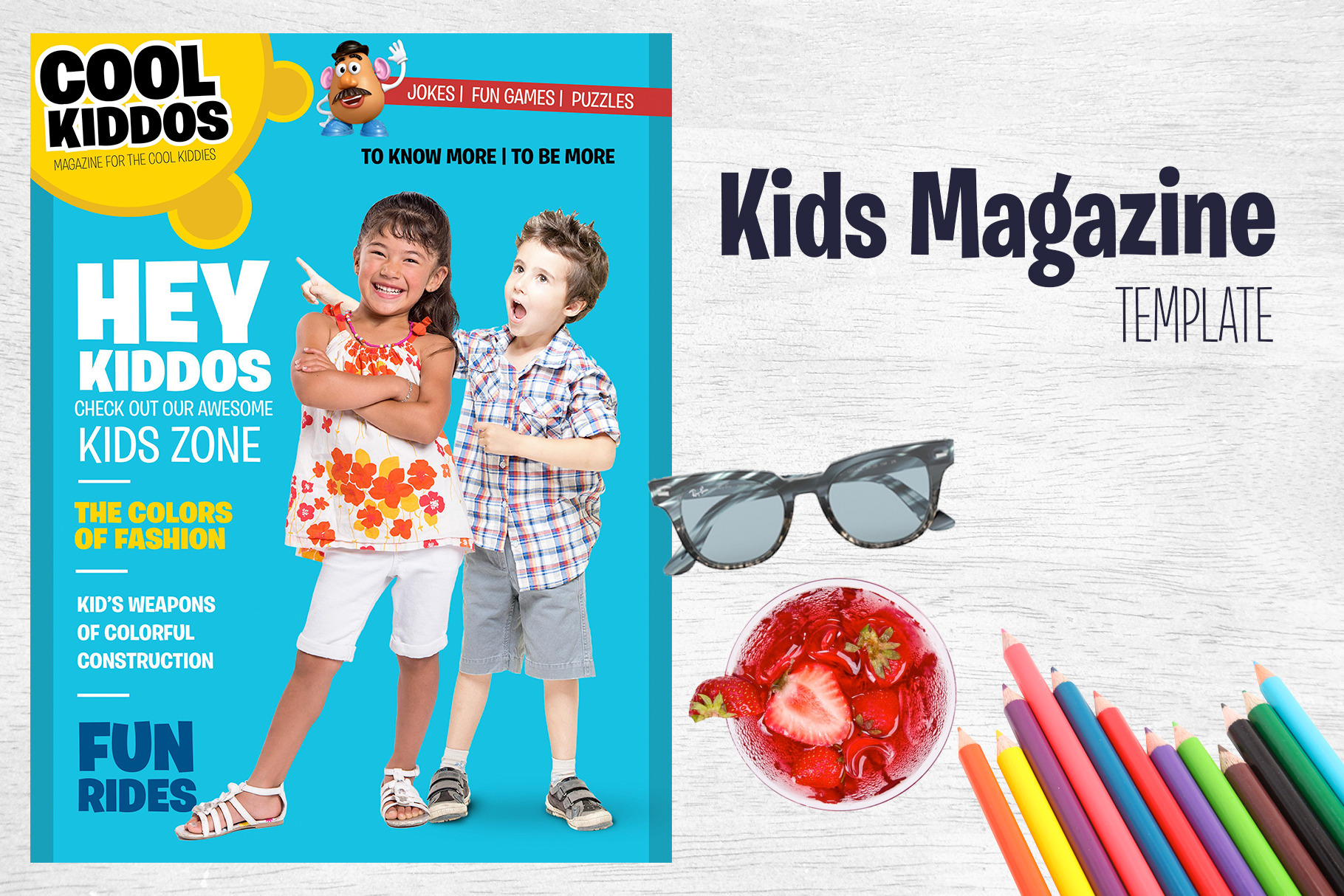 Kids Magazine Template, a Magazine Template by Red Cactus Creative