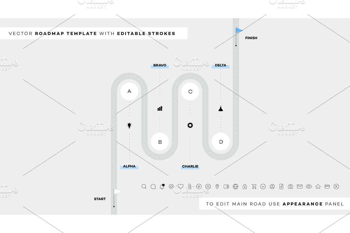 14 vector roadmaps, an Object Graphic by Alexey Yarkin (Photo 7 of 15)
