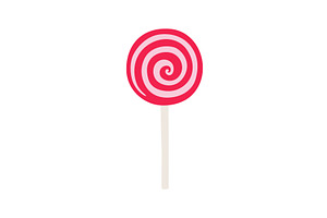Lollipop candy flat design cartoon, a Food Illustration by Nadzin