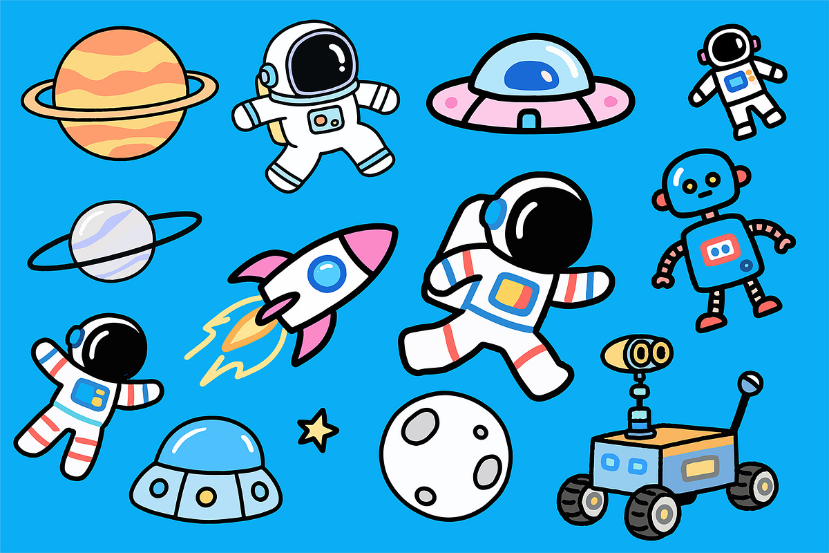 Cute Space Adventure Illustration, an Object Graphic by Housui Patterns (Photo 5 of 6)